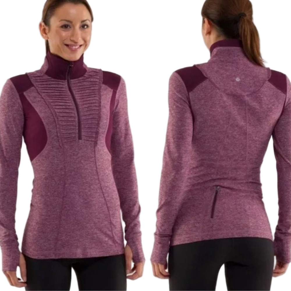 Lululemon Run Your Heart Out Pullover Heathered Plum Women’s Size 6
